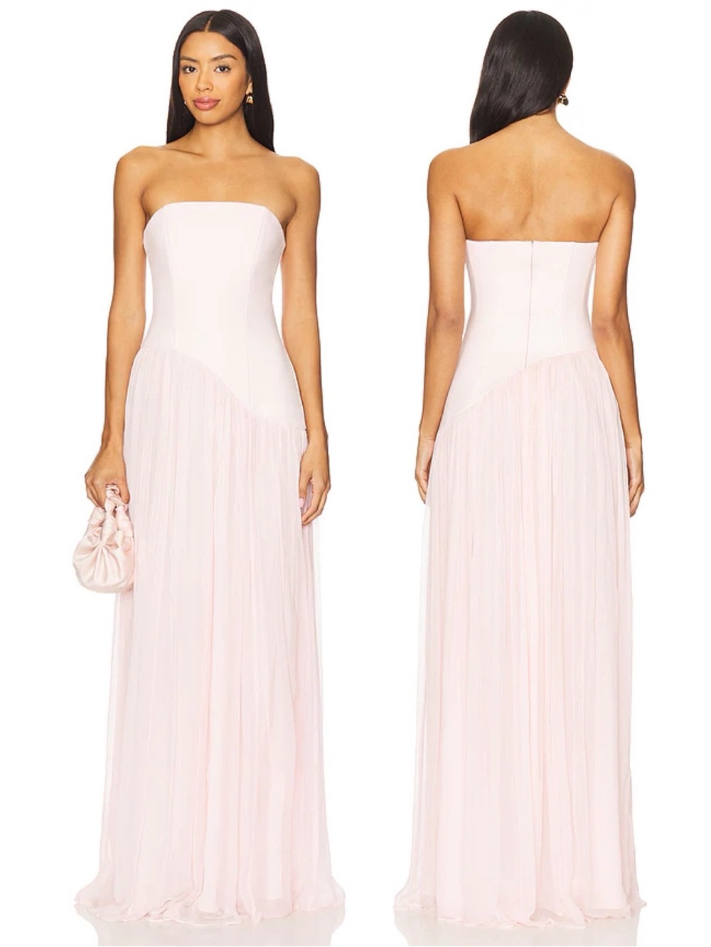 Lovers + Friends Alice Strapless Gown Light Pink NEW with tags